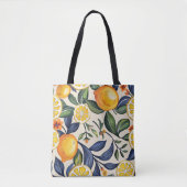 Gepersonaliseerde Peach & Leaf Lijst Canvas tas (Voorkant)