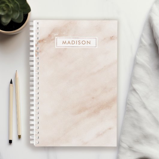 Gepersonaliseerde Peach Marble Planner