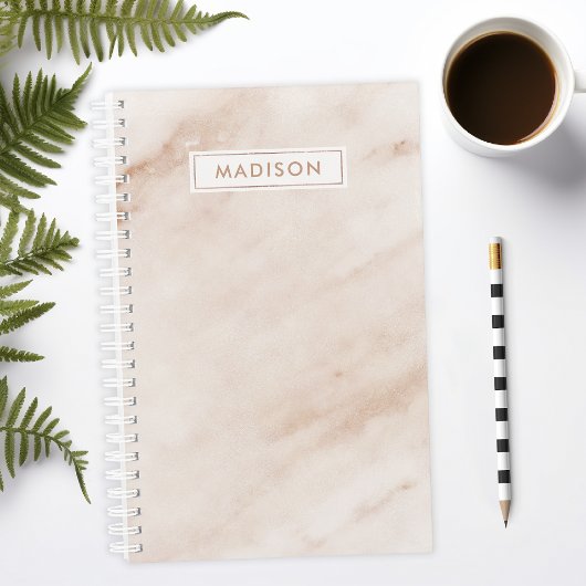 Gepersonaliseerde Peach Marble Planner