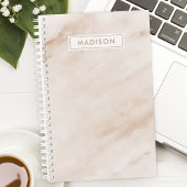Gepersonaliseerde Peach Marble Planner