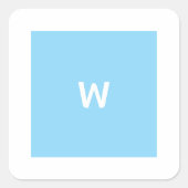 Gepersonaliseerde Peach Monogram Letter Vierkante Sticker (Voorkant)