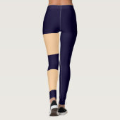 Gepersonaliseerde Peach Navy Blue Cat Mom Schattig Leggings (Achterkant)
