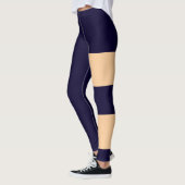 Gepersonaliseerde Peach Navy Blue Cat Mom Schattig Leggings (Links)