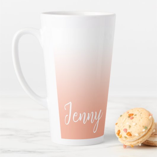Gepersonaliseerde Peach Ombre Latte Mok (In situ)