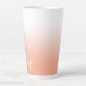 Gepersonaliseerde Peach Ombre Latte Mok (Voorkant)
