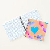 Gepersonaliseerde Peach Oranje "Hart tot Hart" Jou Notitieboek (Binnen)