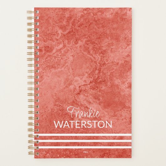 Gepersonaliseerde Peachy Geagatizeerde Marbling Pl Planner (Voorkant)