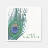 Gepersonaliseerde Peacock Feather Napkin Servetten (Voorkant)