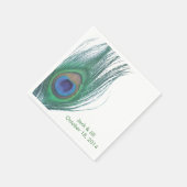 Gepersonaliseerde Peacock Feather Napkin Servetten (Hoek)