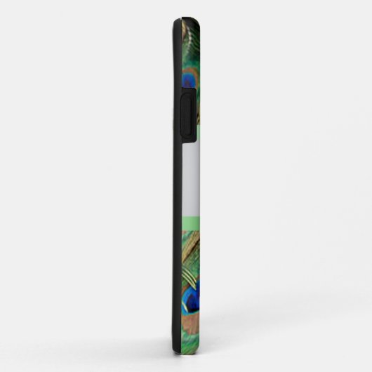 Gepersonaliseerde Peacock Pattern Green Bow Case-Mate iPhone Case (Achterkant/rechts)