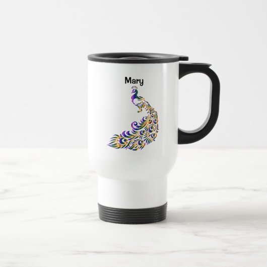 gepersonaliseerde Peacock Reisbeker (Rechts)