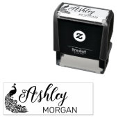 Gepersonaliseerde Peacock Silhouet Volledige naam Zelfinktende Stempel (In situ)
