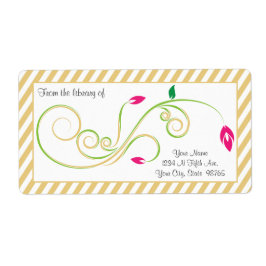Gepersonaliseerde Pear Sand Swirl Bookplate Etiket