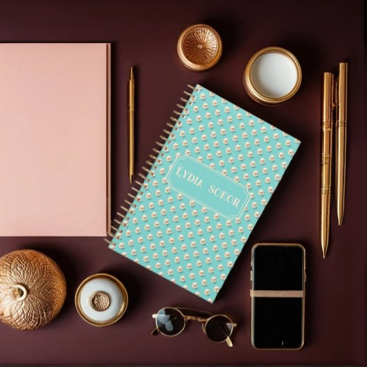 Gepersonaliseerde Pearl en Blauwgroen Planner
