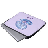 Gepersonaliseerde Pearl Seashell Paarse Elektronic Laptop Sleeve (Voorkant onderkant)