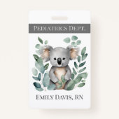 Gepersonaliseerde pediatrische verpleegkundige naa badge (Achterkant)