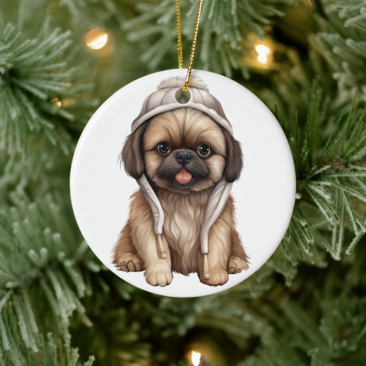 Gepersonaliseerde Pekingese hond Keramisch Ornament (Boom)