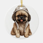 Gepersonaliseerde Pekingese hond Keramisch Ornament (Voorkant)
