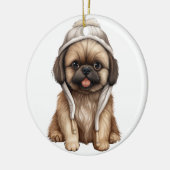 Gepersonaliseerde Pekingese hond Keramisch Ornament (Links)