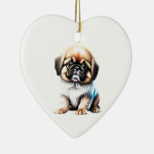 Gepersonaliseerde Pekingese Puppy Keramisch Ornament (Rechts)