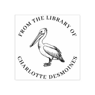 Gepersonaliseerde Pelican Book Stamp Custom Ex Lib Rubberstempel