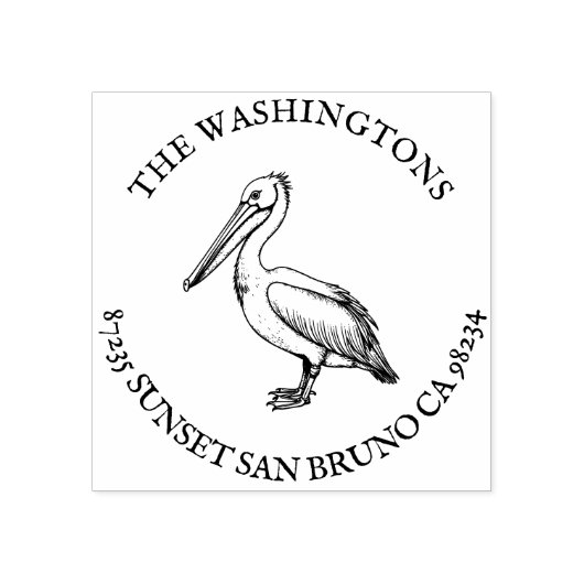 Gepersonaliseerde Pelican Retour Adres Stempelnaam Rubberstempel (Afrduk)