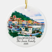 Gepersonaliseerde Peloponnesos Ornament, Griekenla Keramisch Ornament (Voorkant)