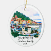 Gepersonaliseerde Peloponnesos Ornament, Griekenla Keramisch Ornament (Links)