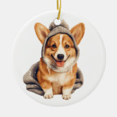 Gepersonaliseerde Pembroke Welsh Corgi Dog Art Keramisch Ornament (Voorkant)