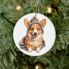 Gepersonaliseerde Pembroke Welsh Corgi Dog Art Keramisch Ornament