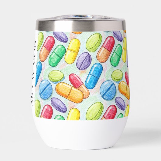 Gepersonaliseerde Pencil Pillen Apotheek Wijn Tumb (Voorkant)