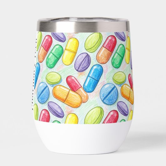 Gepersonaliseerde Pencil Pillen Apotheek Wijn Tumb (Achterkant)