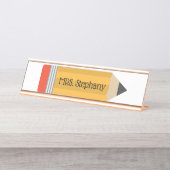 Gepersonaliseerde Pencil Teacher Name Terug naar s Bureau Naambordje (Voorkant)