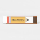 Gepersonaliseerde Pencil Teacher Name Terug naar s Bureau Naambordje (Voorkant)