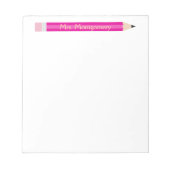 Gepersonaliseerde Pencil Teacher Notitieblok, Aang Notitieblok (Voorkant)