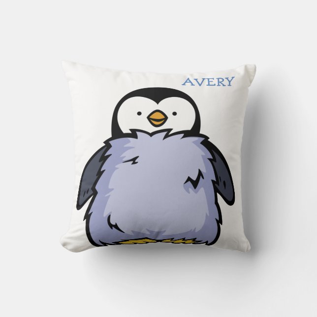 Gepersonaliseerde Penguin Chick Big Cushion Kussen (Voorkant)
