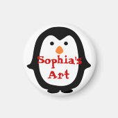 Gepersonaliseerde Penguin Child's Artwork Magnet (Voorkant)