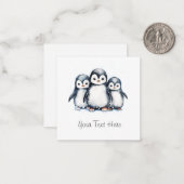 Gepersonaliseerde Penguin Flat Note Kaart Notitiekaartje (Voorkant / Achterkant in situ)