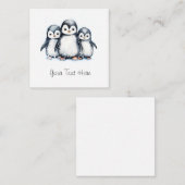 Gepersonaliseerde Penguin Flat Note Kaart Notitiekaartje (Voorkant / Achterkant)