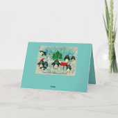 Gepersonaliseerde Penguin Kerstgroet Feestdagen Kaart (Achterkant)