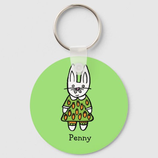 Gepersonaliseerde Penny het Konijn Sleutelhanger (Voorkant)