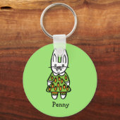 Gepersonaliseerde Penny het Konijn Sleutelhanger (Voorkant)