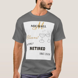 Gepersonaliseerde pensioen champagne gejuich t-shirt