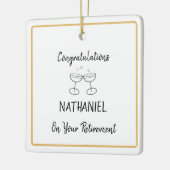 Gepersonaliseerde pensioen Keepsake Hangende Plein Keramisch Ornament (Links)