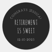 Gepersonaliseerde Pensioen partij gunsten Ronde Sticker (Voorkant)