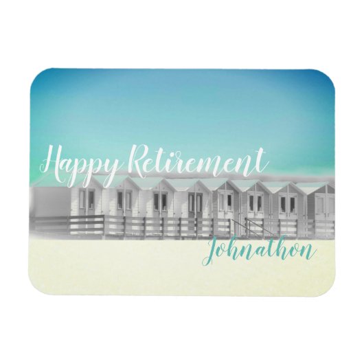 Gepersonaliseerde pensioen strandhut magneet (Horizontaal)
