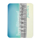 Gepersonaliseerde pensioen strandhut magneet (Verticaal)