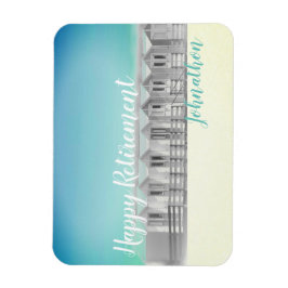 Gepersonaliseerde pensioen strandhut magneet