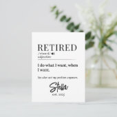 Gepersonaliseerde pensioengift – Gepensioneerde de Briefkaart (Staand voorkant)