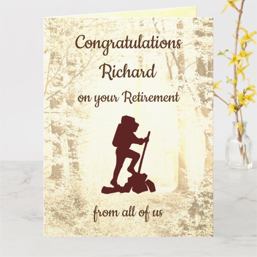 Gepersonaliseerde pensioengroet kaart (Gele Bloem)